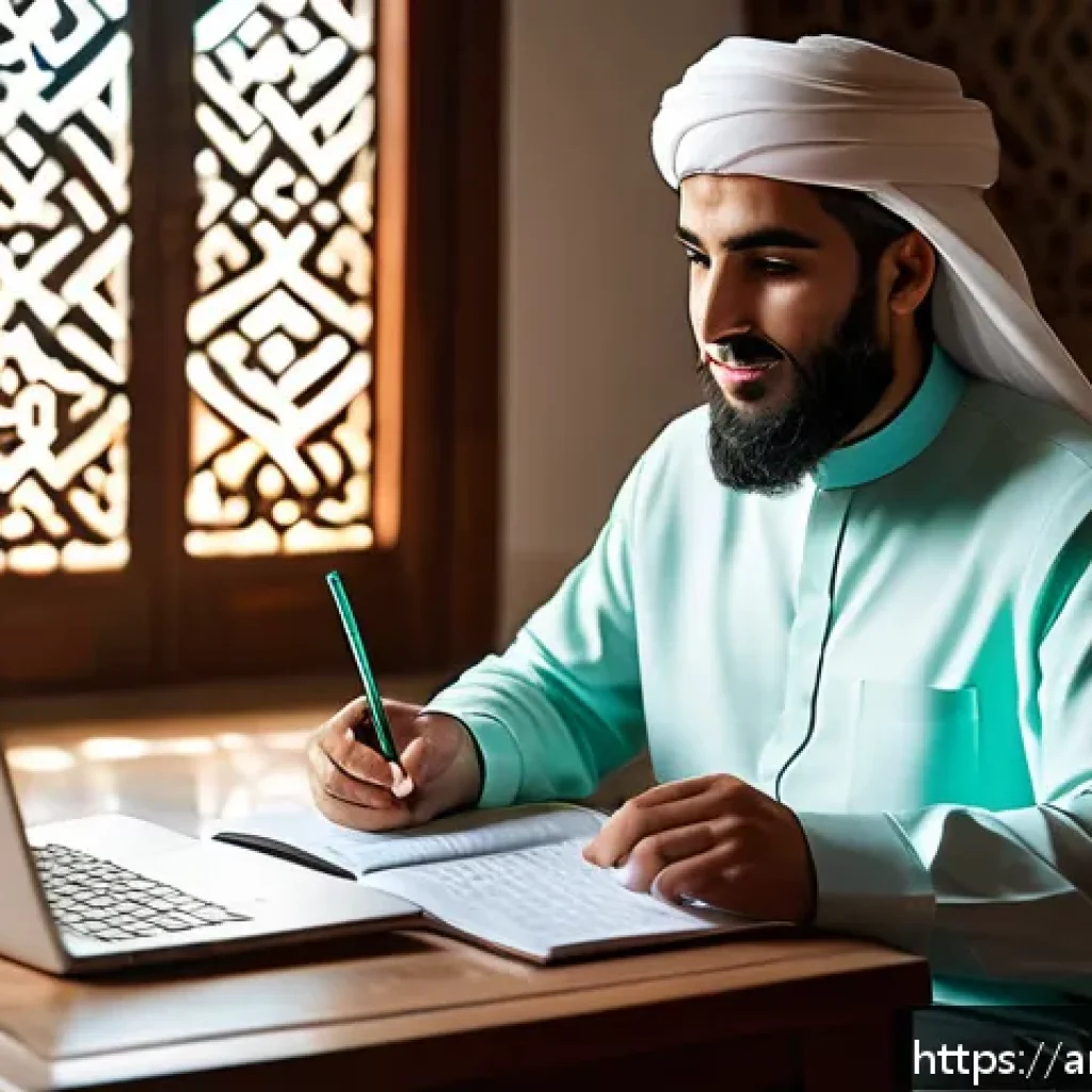 피트니스 경영사 시험 공부 플랜 - A modern Arab man studying fitness management at home, surrounded by neatly organized textbooks, a l...